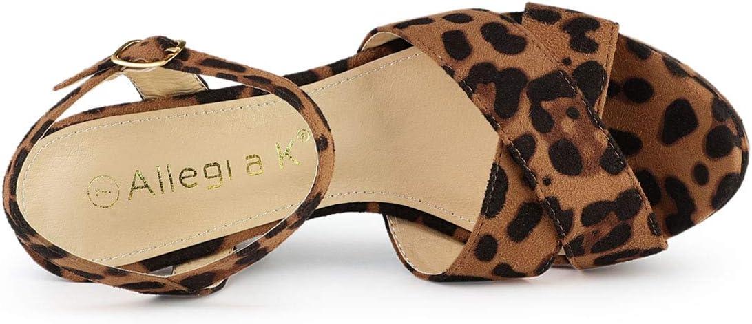 imageAllegra K Womens Platform Chunky Heels Slingback SandalsLeopard