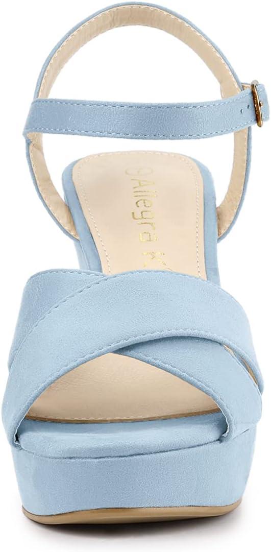 imageAllegra K Womens Platform Chunky Heels Slingback SandalsSky Blue