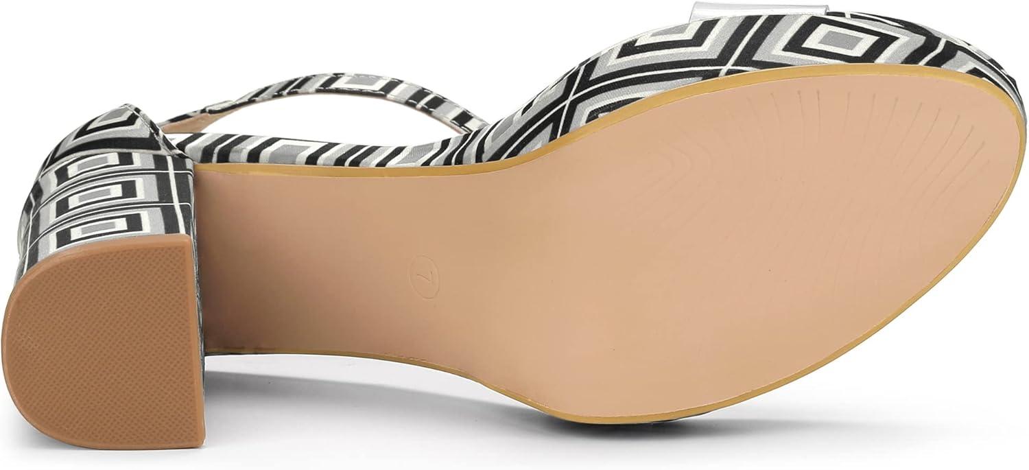 imageAllegra K Womens Printed Clear Platform Chunky Heel SandalsGrey