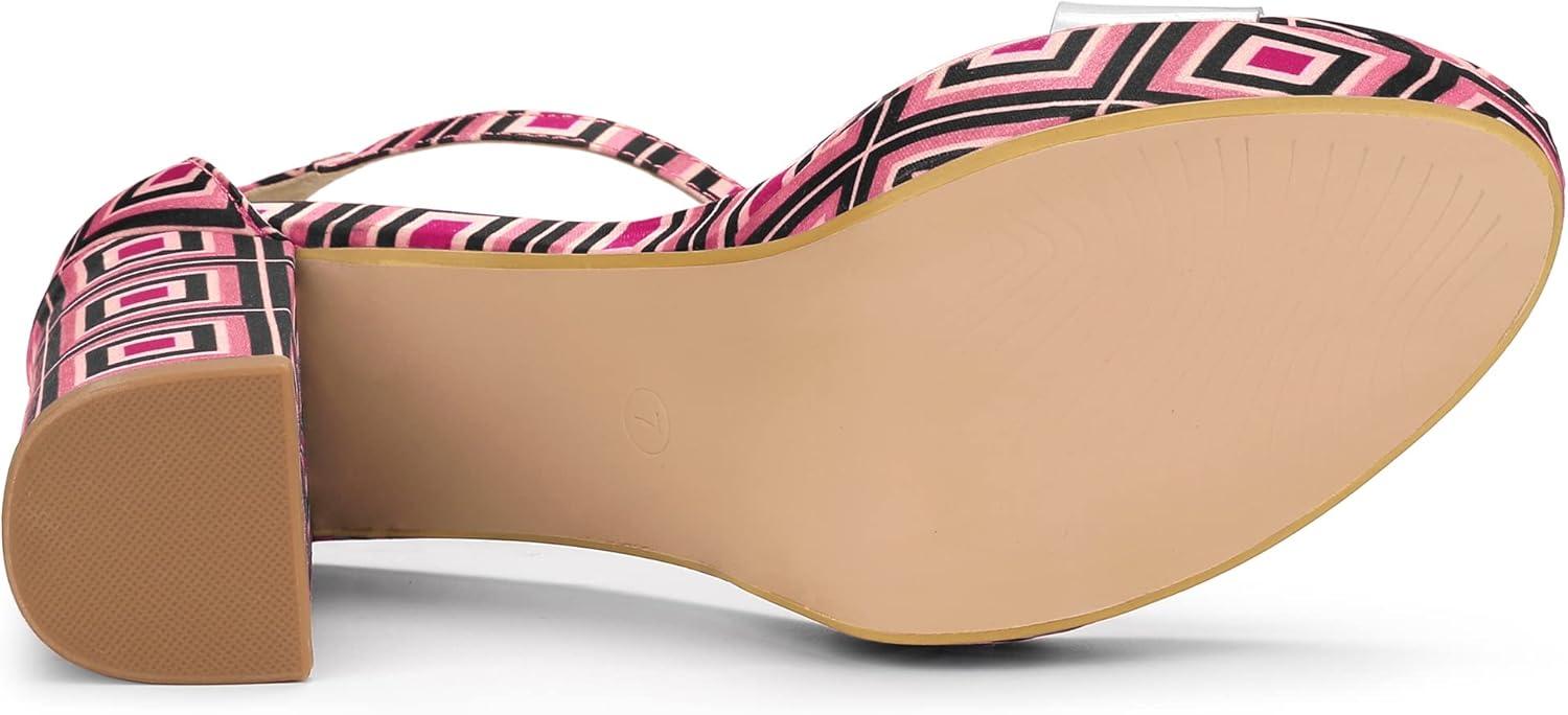 imageAllegra K Womens Printed Clear Platform Chunky Heel SandalsHot Pink