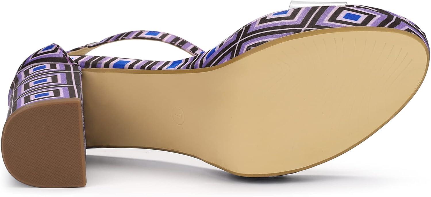 imageAllegra K Womens Printed Clear Platform Chunky Heel SandalsPurple