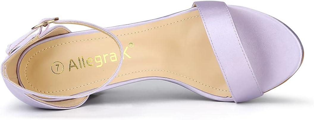 imageAllegra K Womens Satin Open Toe Ankle Strap Chunky Heels SandalsPurple