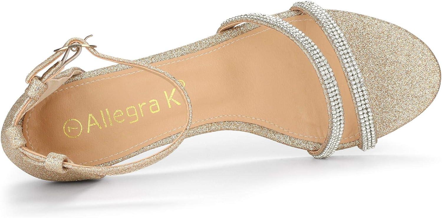 imageAllegra K Womens Stiletto Kitten Heels Glitter Heel SandalsGold
