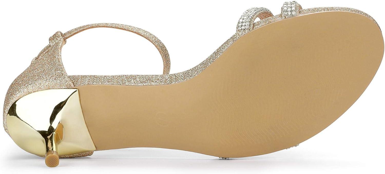 imageAllegra K Womens Stiletto Kitten Heels Glitter Heel SandalsGold