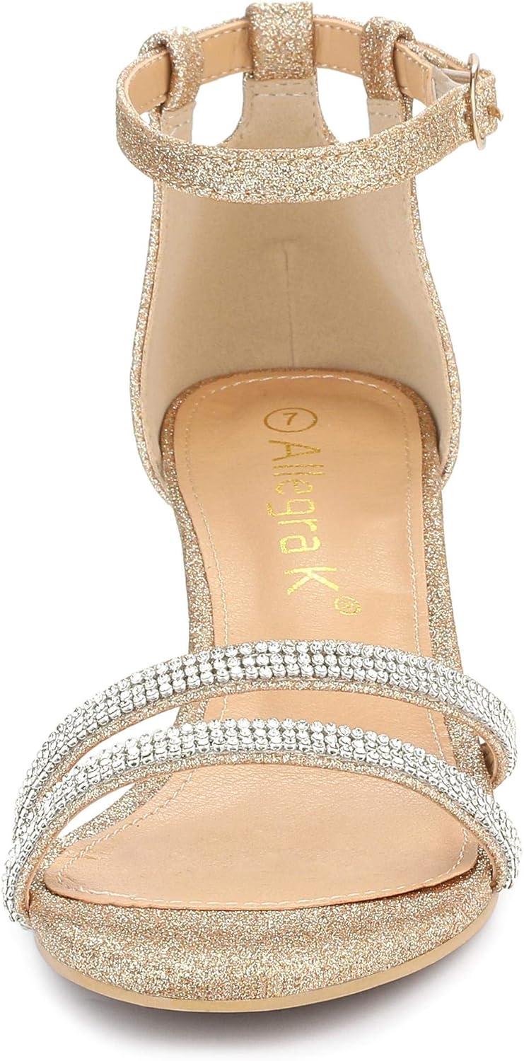 imageAllegra K Womens Stiletto Kitten Heels Glitter Heel SandalsGold