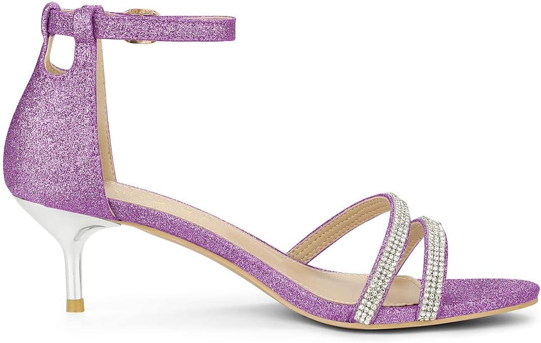 imageAllegra K Womens Stiletto Kitten Heels Glitter Heel SandalsPurple