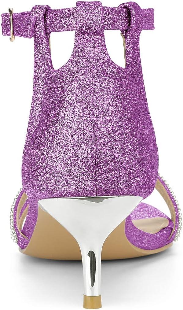 imageAllegra K Womens Stiletto Kitten Heels Glitter Heel SandalsPurple