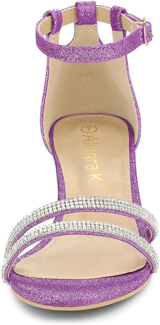 imageAllegra K Womens Stiletto Kitten Heels Glitter Heel SandalsPurple