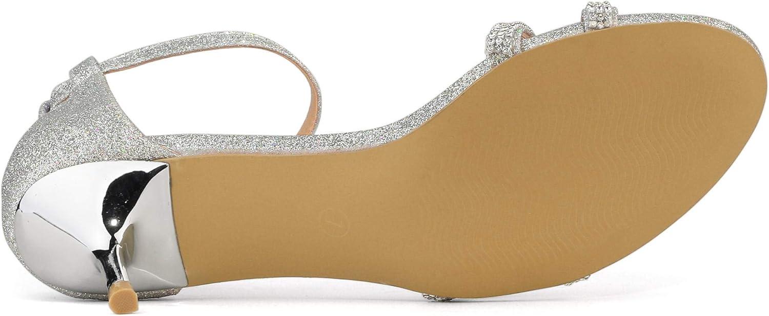 imageAllegra K Womens Stiletto Kitten Heels Glitter Heel SandalsSilver