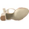 imageAllegra K Women Open Toe Ankle Tie Back Chunky Heel SandalsBeige