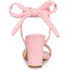 imageAllegra K Women Open Toe Ankle Tie Back Chunky Heel SandalsBling Pink