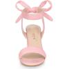 imageAllegra K Women Open Toe Ankle Tie Back Chunky Heel SandalsBling Pink