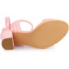 imageAllegra K Women Open Toe Ankle Tie Back Chunky Heel SandalsBling Pink