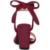 imageAllegra K Women Open Toe Ankle Tie Back Chunky Heel SandalsBurgundy
