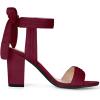imageAllegra K Women Open Toe Ankle Tie Back Chunky Heel SandalsBurgundy