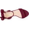 imageAllegra K Women Open Toe Ankle Tie Back Chunky Heel SandalsBurgundy