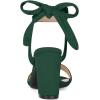 imageAllegra K Women Open Toe Ankle Tie Back Chunky Heel SandalsDark Green