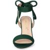 imageAllegra K Women Open Toe Ankle Tie Back Chunky Heel SandalsDark Green