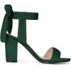 imageAllegra K Women Open Toe Ankle Tie Back Chunky Heel SandalsDark Green