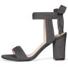 imageAllegra K Women Open Toe Ankle Tie Back Chunky Heel SandalsGrey