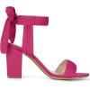 imageAllegra K Women Open Toe Ankle Tie Back Chunky Heel SandalsHot Pink