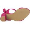 imageAllegra K Women Open Toe Ankle Tie Back Chunky Heel SandalsHot Pink