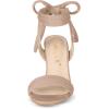 imageAllegra K Women Open Toe Ankle Tie Back Chunky Heel SandalsNude