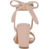 imageAllegra K Women Open Toe Ankle Tie Back Chunky Heel SandalsNude
