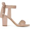 imageAllegra K Women Open Toe Ankle Tie Back Chunky Heel SandalsNude