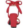 imageAllegra K Women Open Toe Ankle Tie Back Chunky Heel SandalsRed