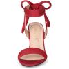 imageAllegra K Women Open Toe Ankle Tie Back Chunky Heel SandalsRed
