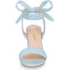 imageAllegra K Women Open Toe Ankle Tie Back Chunky Heel SandalsSky Blue
