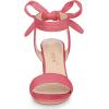 imageAllegra K Women Open Toe Ankle Tie Back Chunky Heel SandalsWatermelon Red