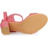 imageAllegra K Women Open Toe Ankle Tie Back Chunky Heel SandalsWatermelon Red