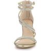 imageAllegra K Womens Ankle Strap Rhinestone Stiletto Heeled SandalsGold