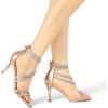 imageAllegra K Womens Ankle Strap Rhinestone Stiletto Heeled SandalsRose Gold