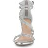 imageAllegra K Womens Ankle Strap Rhinestone Stiletto Heeled SandalsSilver