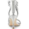 imageAllegra K Womens Ankle Strap Rhinestone Stiletto Heeled SandalsSilver