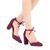 imageAllegra K Womens Ankle Tie Point Toe Dress PumpsBurgundy
