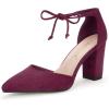 imageAllegra K Womens Ankle Tie Point Toe Dress PumpsBurgundy