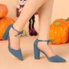 imageAllegra K Womens Ankle Tie Point Toe Dress PumpsHaze Blue