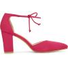 imageAllegra K Womens Ankle Tie Point Toe Dress PumpsHot Pink