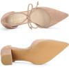 imageAllegra K Womens Ankle Tie Point Toe Dress PumpsNude