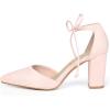 imageAllegra K Womens Ankle Tie Point Toe Dress PumpsPink