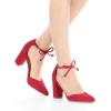 imageAllegra K Womens Ankle Tie Point Toe Dress PumpsRed