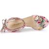 imageAllegra K Womens Block Heel Sandals Lace Up HeelsFloral Pink
