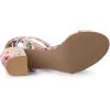 imageAllegra K Womens Block Heel Sandals Lace Up HeelsFloral Pink