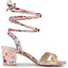 imageAllegra K Womens Block Heel Sandals Lace Up HeelsFloral Pink