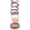 imageAllegra K Womens Block Heel Sandals Lace Up HeelsFuchsia
