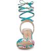 imageAllegra K Womens Block Heel Sandals Lace Up HeelsLake Blue